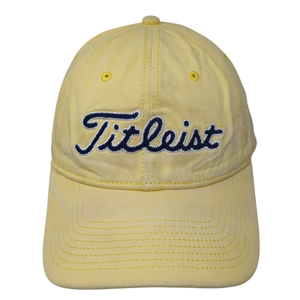Fitleist Slideback Baseball Cap Yellow One Size Adjustable Embroidered 6 Panel